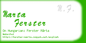marta ferster business card
