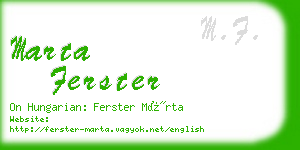 marta ferster business card